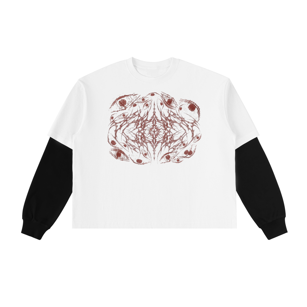 "Watchful Eyes" Layered Long Sleeve T-Shirt