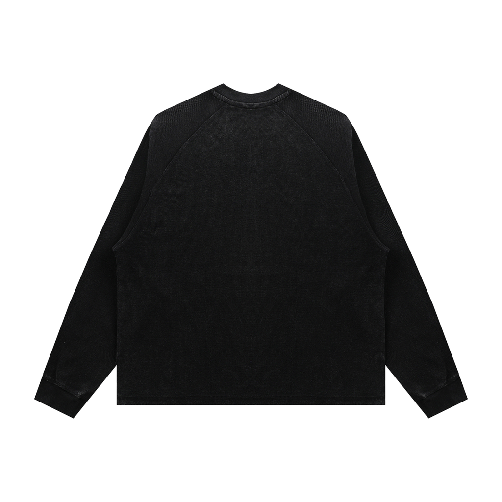"Watchful Eyes" Vintage Boxy  Waffle Long Sleeve