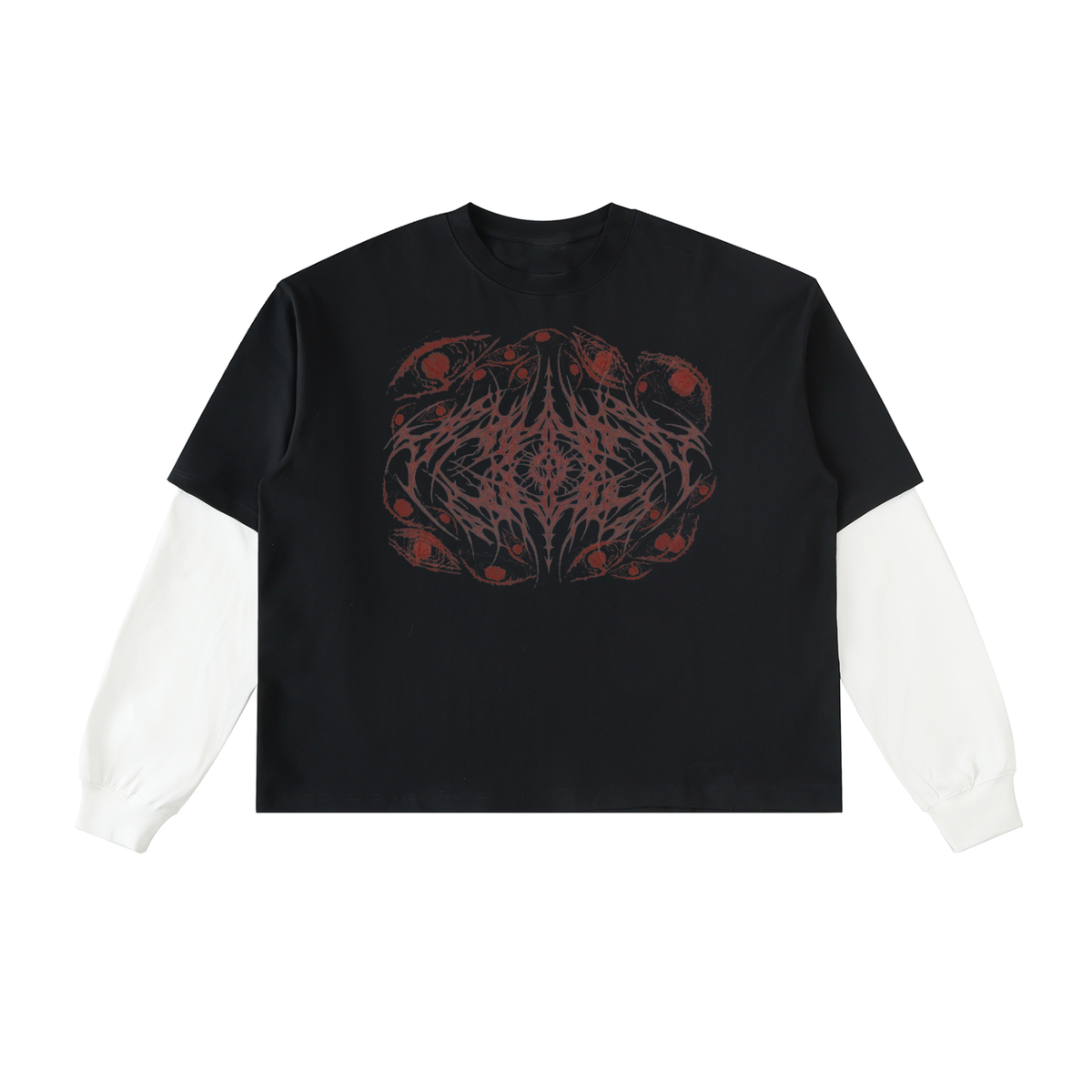 "Watchful Eyes" Layered Long Sleeve T-Shirt