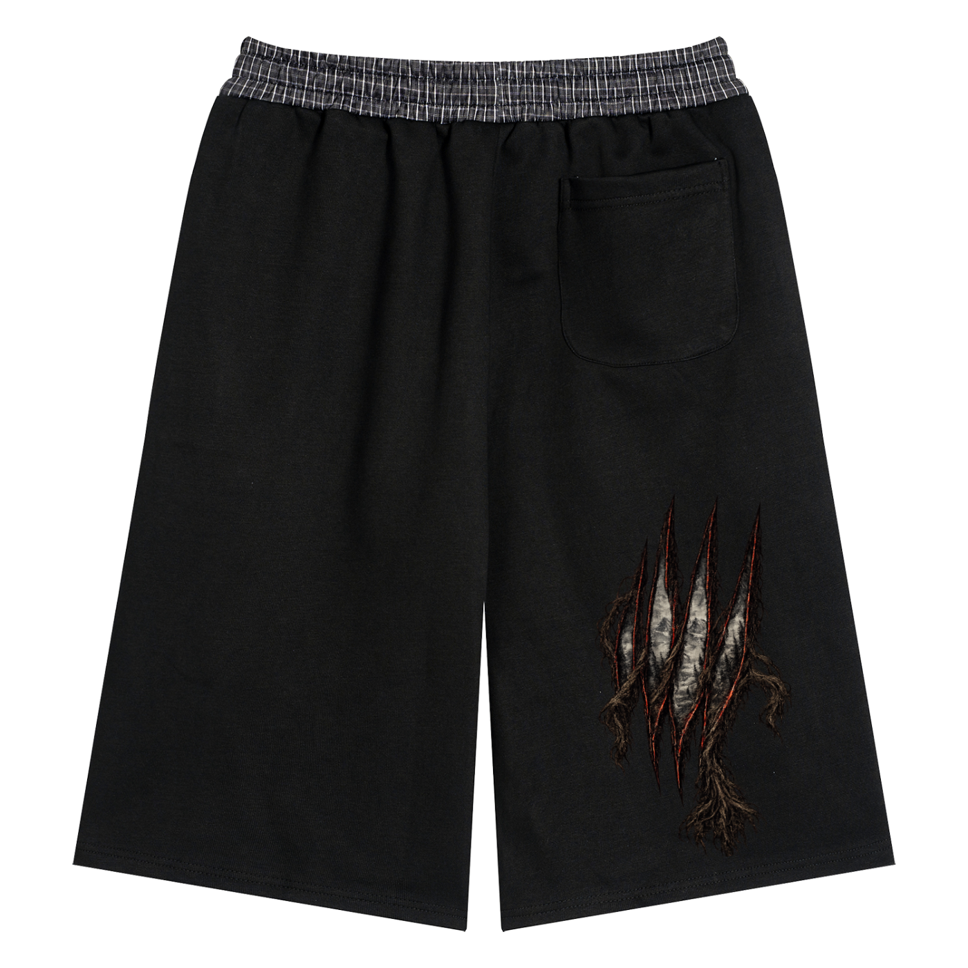 Unisex Plaid Waistband Shorts