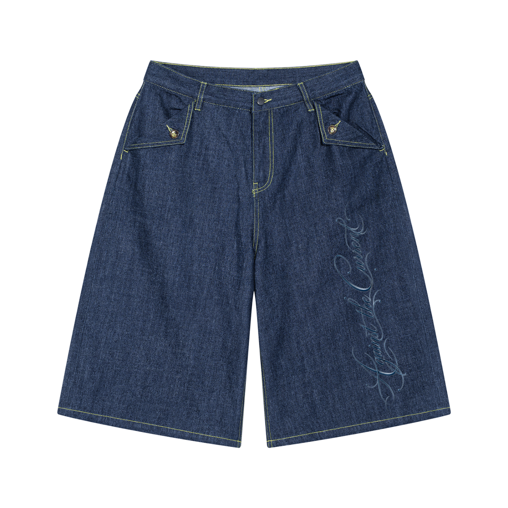 "Against the Current" Vintage Wash Longline Jorts