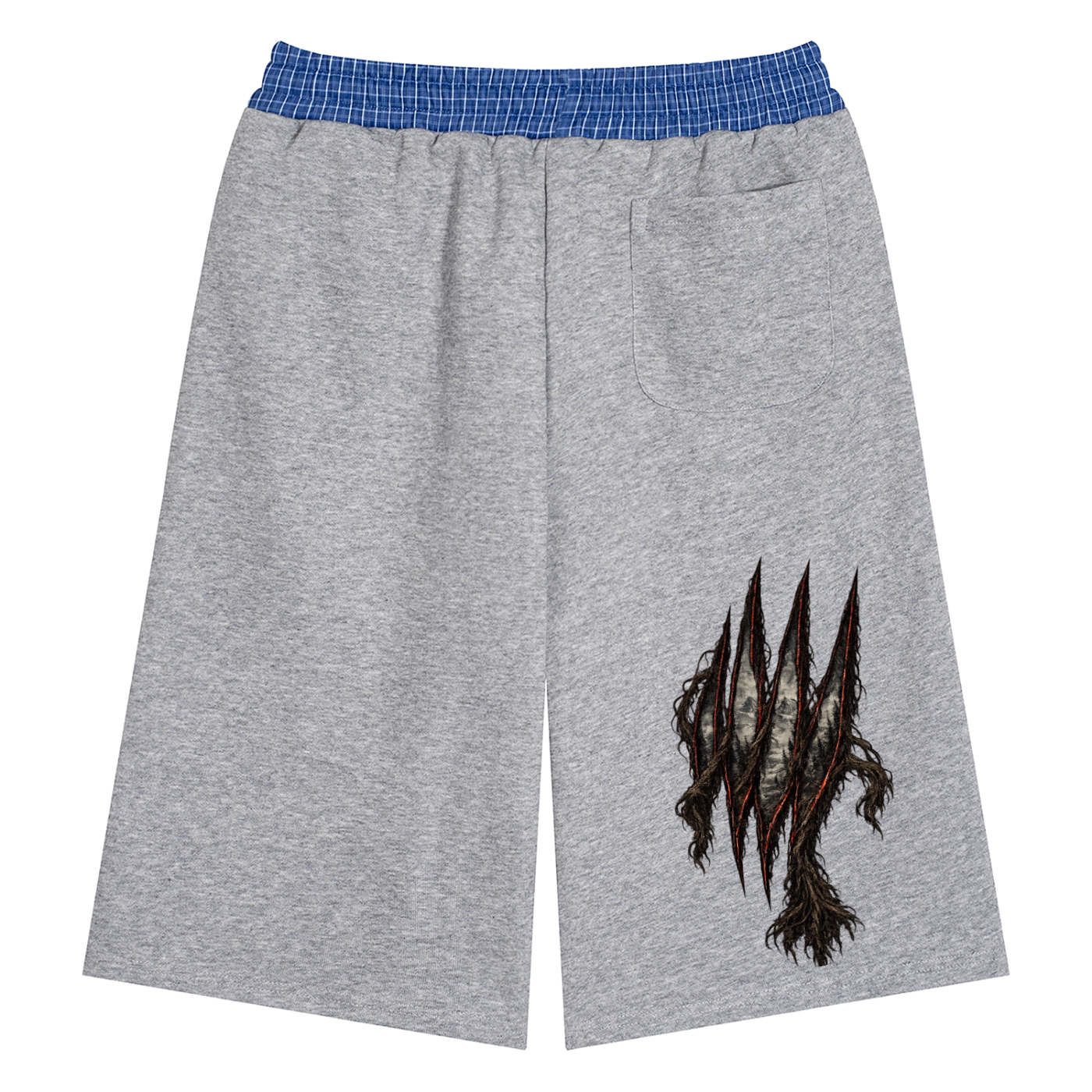 Unisex Plaid Waistband Shorts