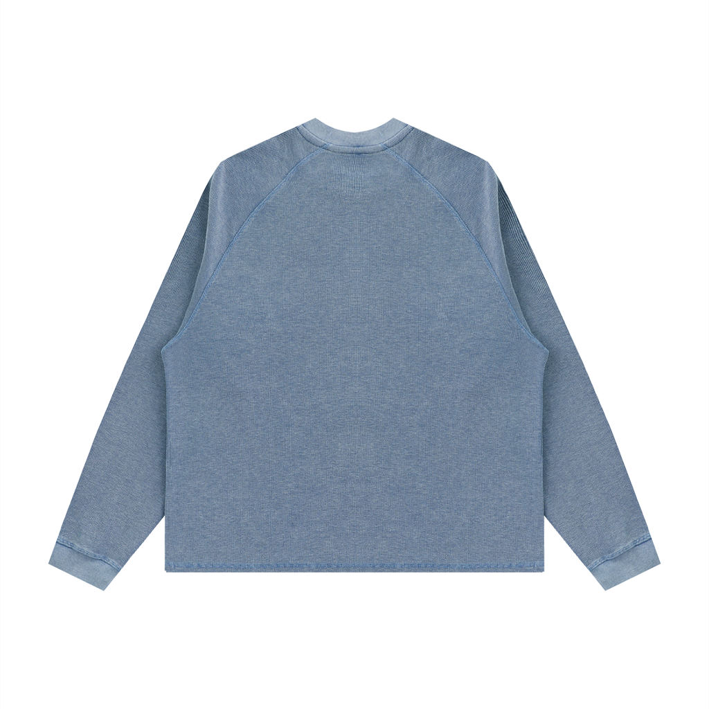 "Watchful Eyes" Vintage Boxy  Waffle Long Sleeve