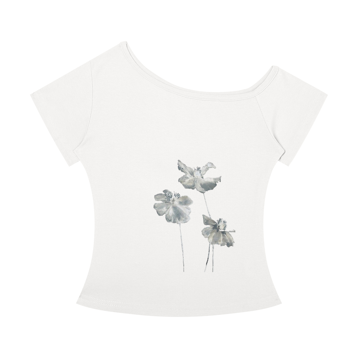 Women's Flower Off-the-Shoulder Top