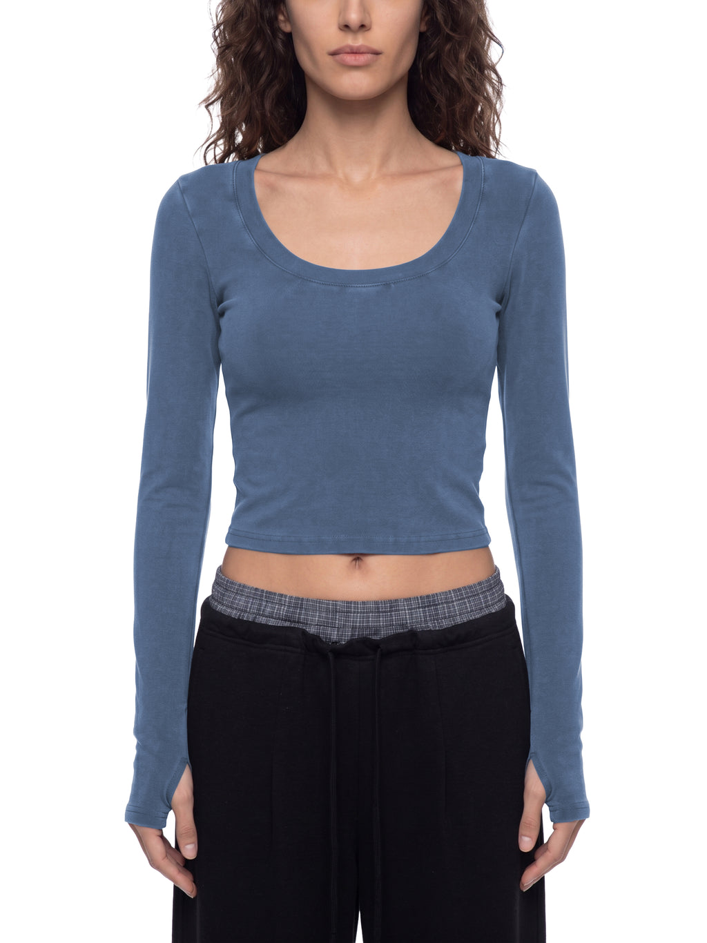 "Flying Doves" Thumb Hole Cropped Long Sleeve