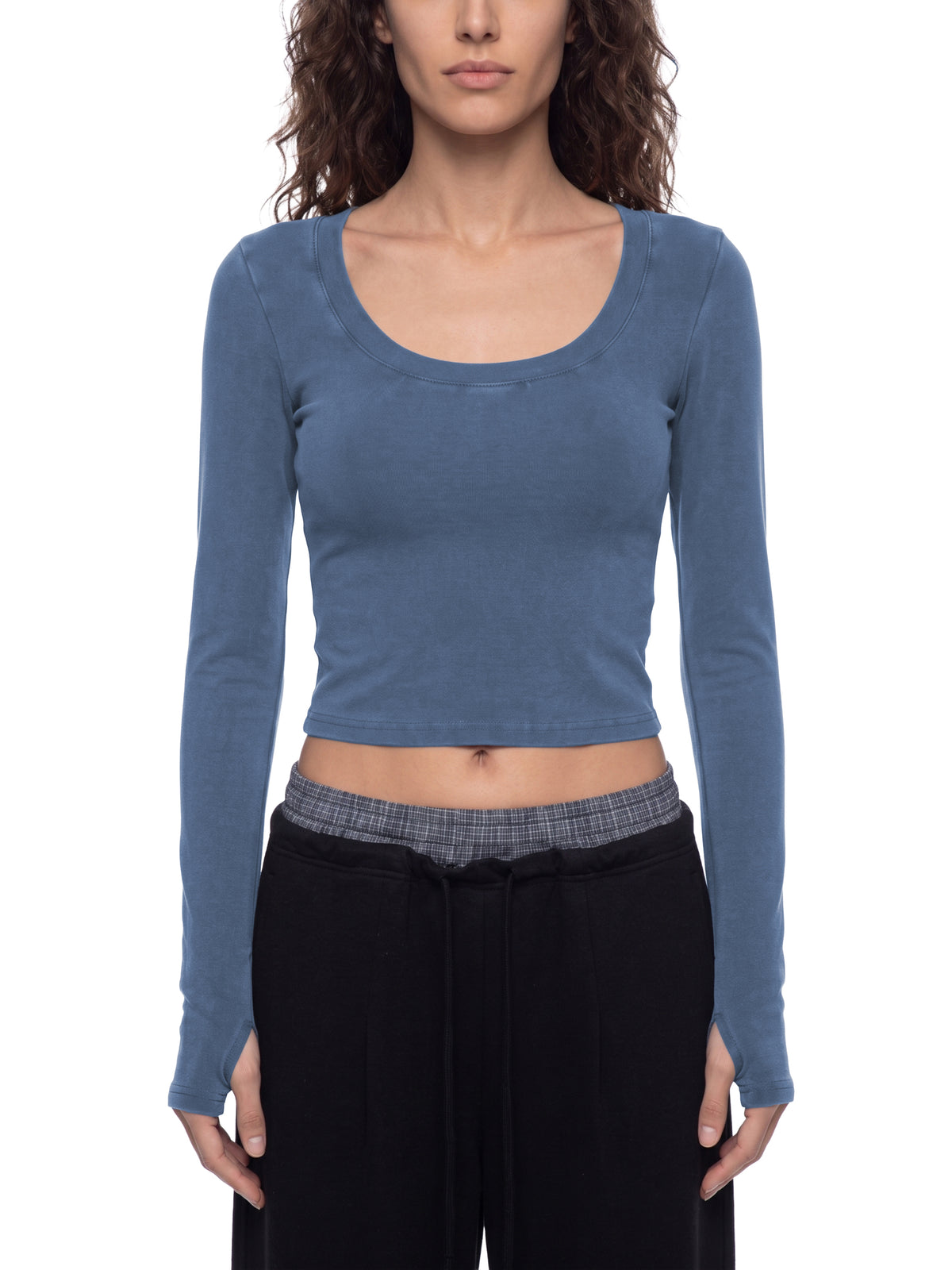 "Flying Doves" Thumb Hole Cropped Long Sleeve